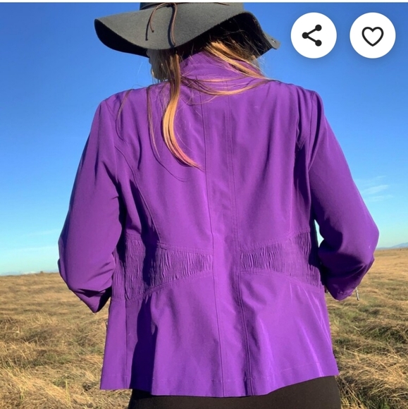 Zenergy Chicos Womens Athletic jacket coat size XL 3 zip up Purple lightweight - Picture 2 of 9